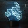 3D LED night light motorcycle Cross 7 colors + black base touch + remote control