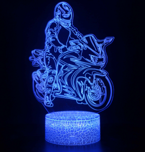 3D LED night light motorcycle speeder with driver 7 colors + black base touch + remote control