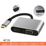 4K 4in1 usb-c to Hdmi + VGA + PD + USB 3.0