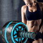 Abdominal muscle double-wheeled fitness equipment - blue