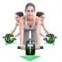 Abdominal muscle double-wheeled fitness equipment - green