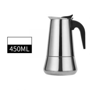 Aluminium electric coffe pot, 450ml 9 cups, silver