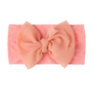 Baby Nylon Bow Headband- Pink