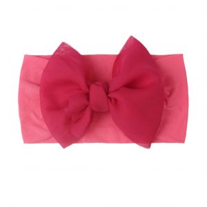 Baby Nylon Bow Headband- Rose red