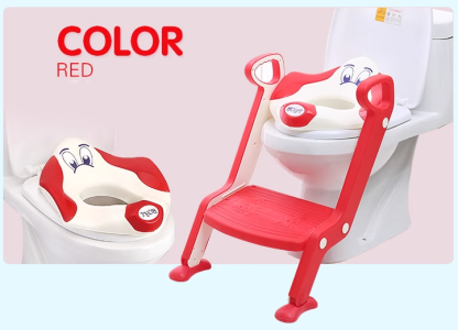 Baby potty seat ladder - red color