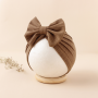 Baby Turban Hat with Bow- Brown
