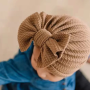 Baby Turban Hat with Bow- Brown
