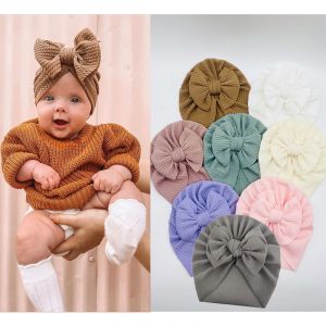 Baby Turban Hat with Bow- Grey