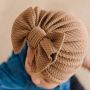 Baby Turban Hat with Bow- Grey