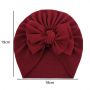 Baby Turban Hat with Bow- Wine red