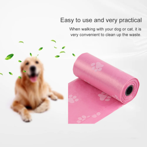 Bags on the dog poop pink