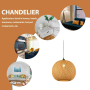 Ball shape bamboo pendant light-D40cm(Natural color)