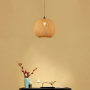Ball shape bamboo pendant light-D40cm(Natural color)