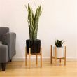 Bamboo 10.5 inch Plant Stand, Mid-Century Modern Planter Holder - HY4118
