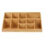 Bamboo 11 Compartment Coffee Condiment OrganizerBrown - HY1642
