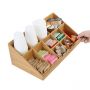 Bamboo 11 Compartment Coffee Condiment OrganizerBrown - HY1642