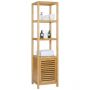 Bamboo 5-Tier Bathroom Shelf Multi-functional Storage Rack Shelving Unit - ZM8405C