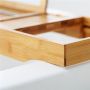 Bamboo Bathtub Tray Extendable Wooden Bath Caddy With Glass Holder - HY2114