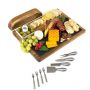 Bamboo board with stand cutlery - HY1125
