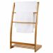 Bamboo Freestanding 3-Bar Towel Rack with Shelf - HY2310