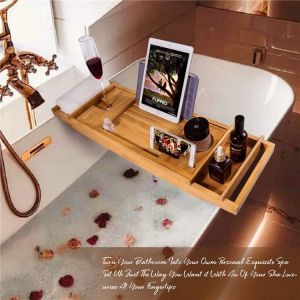 Bamboo Luxury Bathtub Caddy and Tray - HY2130