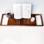 Bamboo Luxury Bathtub Caddy, Eco Friendly Bath Tray with Extending Sides - Dark Brown - HY2125