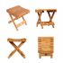 Bamboo Multifunctional Foldable Shower Stool Seat - 16*11.5*1.5 cm - HY2207