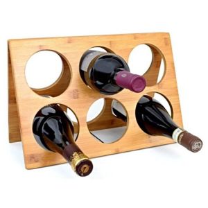 Bamboo Premium Wine Rack Fits Six Wine Bottles - HY1821