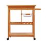 Bamboo Rolling Storage Microwave Cart Kitchen Trolley with Drawers - ZM7920C