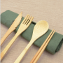 Bamboo Travel Utensils Knife, Fork, Spoon, Reusable Straws and Chopsticks - ZM3502C