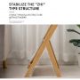 Bambusowy stolik z ratanową półką - jasnobrązowy, długość 45 cm