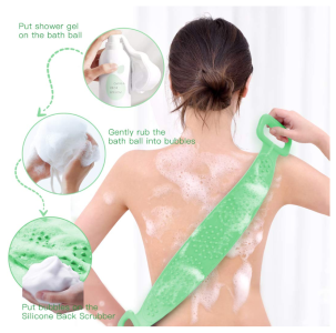 bath silicone towel doubble side - green size:L box packing