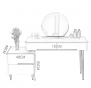Bedroom dressing table 120cm- RL-01- Khaki grey
