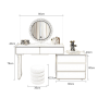 Bedroom dressing table 80cm- KD-12- walnut color+white