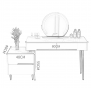 Bedroom dressing table 80cm- RL-01- Khaki grey