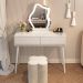 Bedroom dressing table french cream style 100cm- White