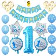 Birthday party balloon set 1-year-old boy - gold-white & blue