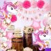 Birthday party balloon set baby girl - unicorn