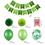 Birthday party balloon set - Green color with paper ball
