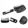 Boar Bristle Hair Brush - Black