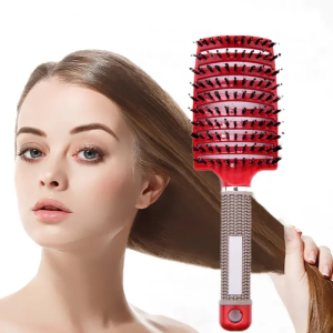 Boar Bristle Hair Brush - Red