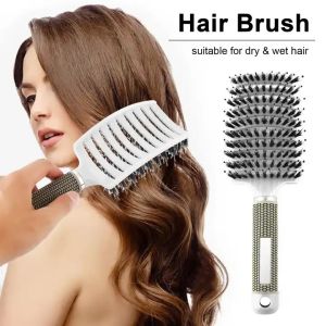 Boar Bristle Hair Brush - White