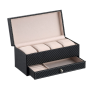 Casserge leather 4pcs watch storage box 22*10,7*11cm - black