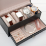 Casserge leather 4pcs watch storage box 22*10,7*11cm - black