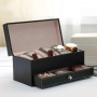 Casserge leather 4pcs watch storage box 22*10,7*11cm - black