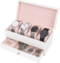 Casserge leather 4pcs watch storage box 22*10,7*11cm - white