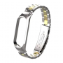 Classic Stainless Steel Belt Metal Bands for Xiaomi Mi Band 3 / 4 - silver-gold