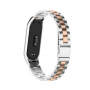 Classic Stainless Steel Belt Metal Bands for Xiaomi Mi Band 3 / 4 - silver-rose gold