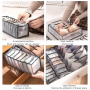 Clothing Storage Box - Gray 6 Grids for Underwears 32*32*12CM
