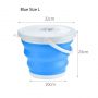 Collapsible Bucket - 10L Blue (with Cover)